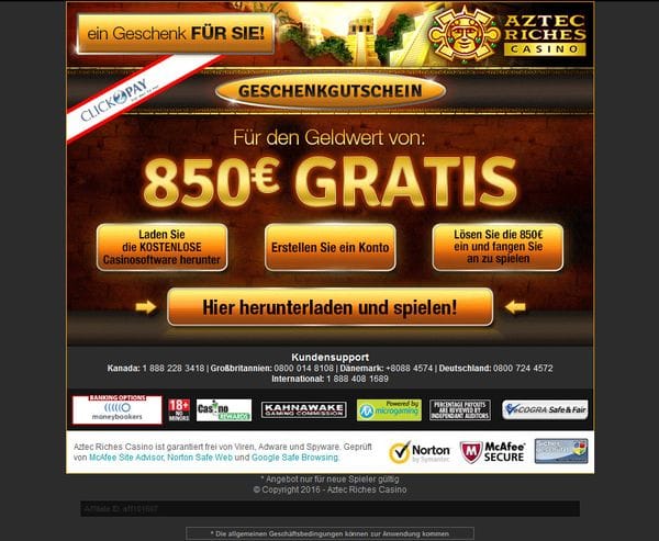 Aztec Riches Casino im Test