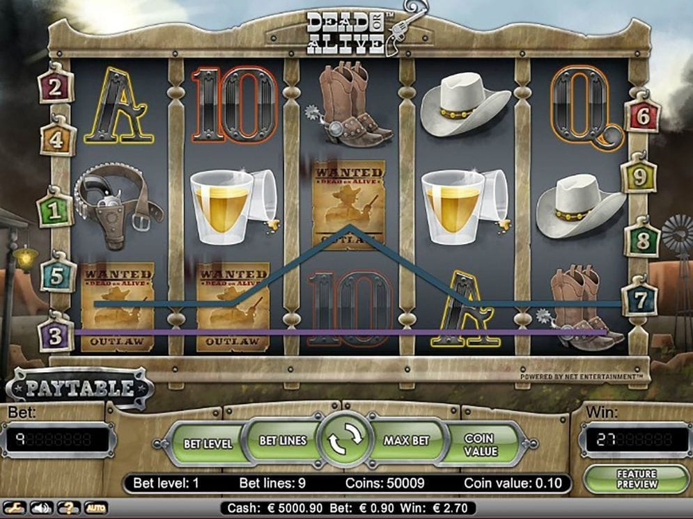 Dead or Alive NetEnt Spielautomat ohne Einzahlung